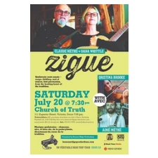 Zigue, Qristina Brooke, Qristina Bachand, Aime Methe, Concert, fiddle, guitar, Quebec, traditional music
