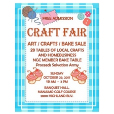 Craft Fair, Craft Sale, Bake Sale, Home Business, Local Crafts, Local Arts, Nanaimo Golf Club, Salvation Army, October Event, Free Event, Family Event, Support Local, Dana Smiley Studio, Locals Nanaimo