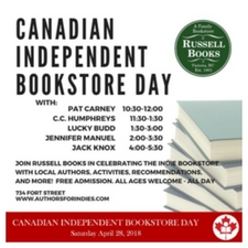 CIBD, Canadian Independent Bookstore Day, Russell Books, Books, Authors for Indies