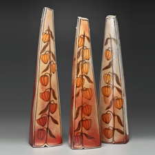 pottery, craft, fine craft, Cathi Jefferson, Cowichan Valley Artisans, vase, vases, salt fired pottery,