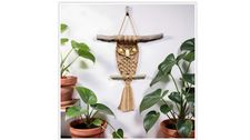 arts, crafts, macrame, owl-wall-hanging, fiber-art, boho-decor, handmade-decor, lostartsclub