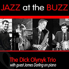 Jazz, Buzz, Kenton Dick, Ethan Olynyk, Tiana Dick, James Darling, Quartet, Trio, Duo, Saxophone, Bass, Piano, Drums, Music, Swing, Concert, Coffee, Tea, Food