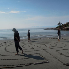 Beach Labyrinth, Labyrinth walking, Sand Labyrinth, Gonzales Beach, Victoria, B.C. 