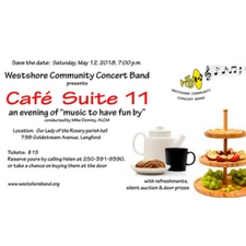 band, music, Cafe Suite, Westshore, snacks, door prizes, silent auction
