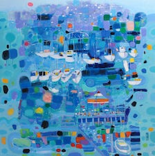 Art, Acrylic, Summer, Coast, Colourful