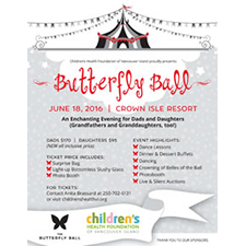 Butterlfy Ball, Children's Health Foundation Vancouver Island, Dance, Father's Day. 