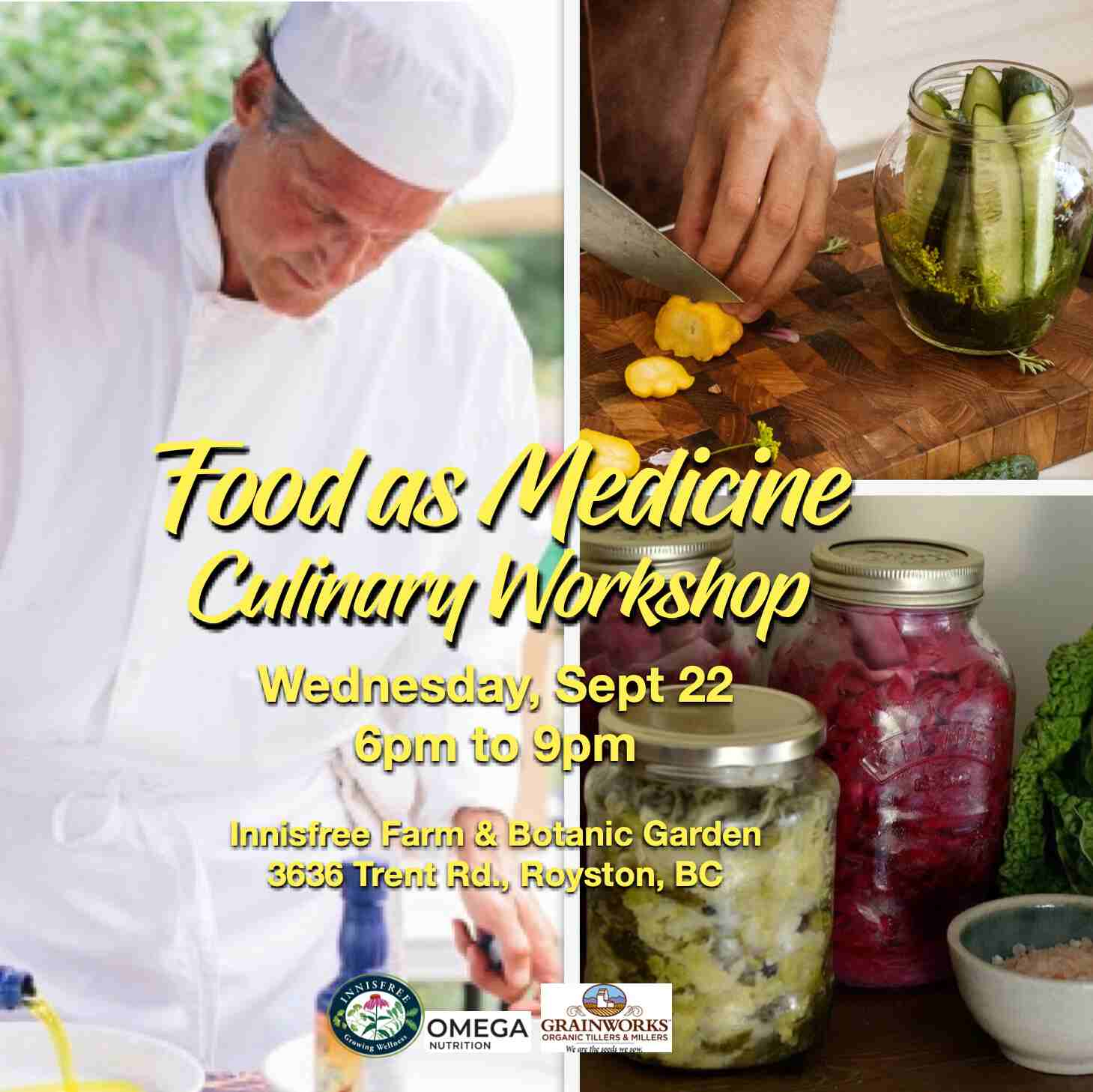 fermentation, workshop, cooking class, culinary, seminar, health, probiotics, innisfree farm
